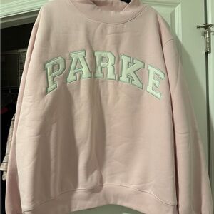 Parker Light Pink Crewneck Sweatshirt with White Appliqué